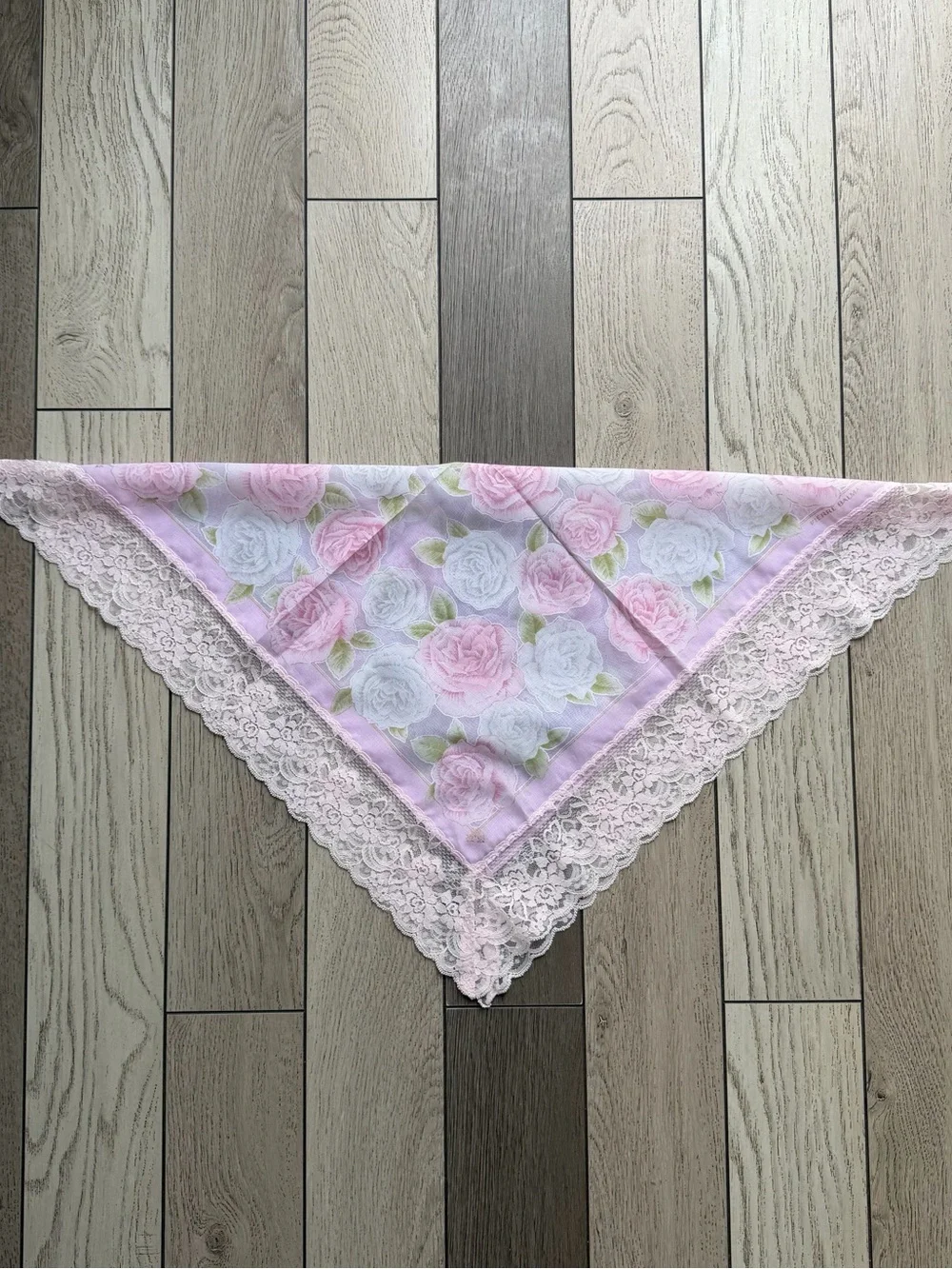 Vintage Pierre Balmain Floral Lace Scarf